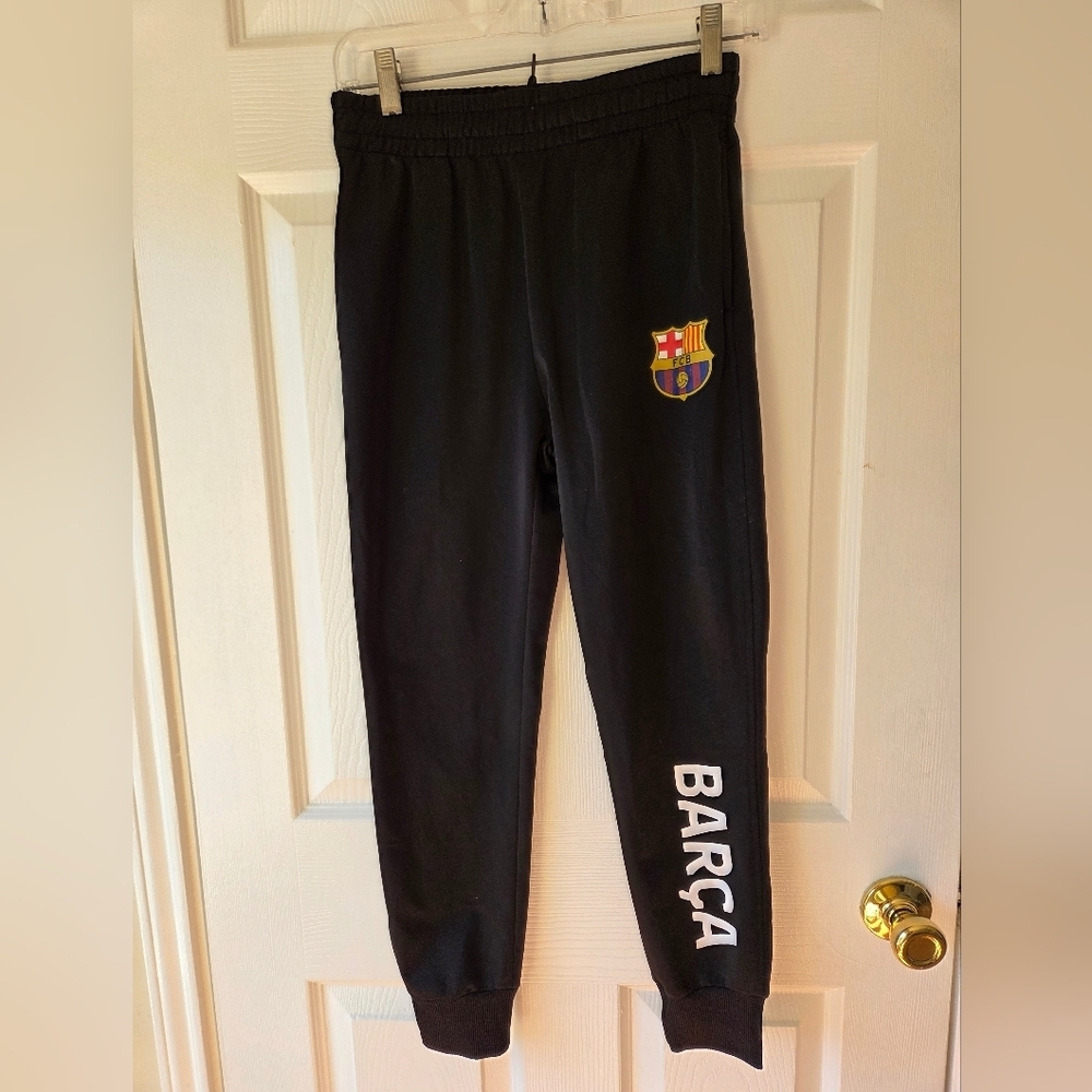 FC Barcelona Joggers Boys M‎ Sweatpants Barca Soccer Futbol Black